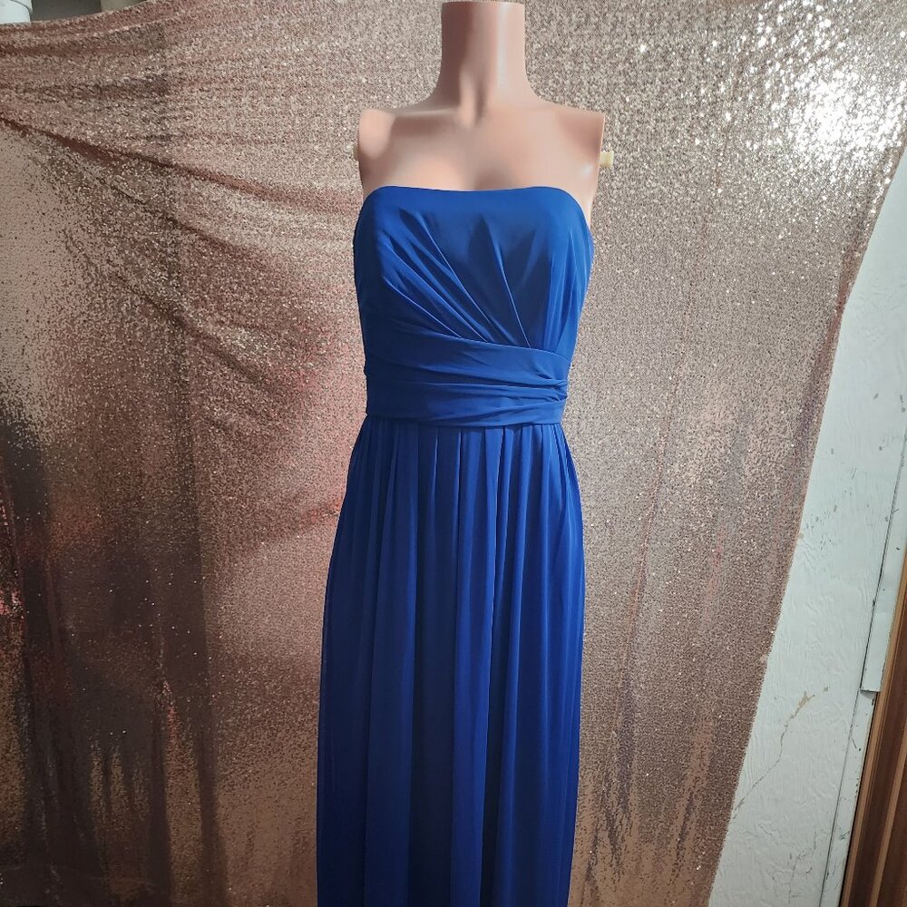 Formal Blue Strapless Dress. Wedding, Prom, Homecoming.
